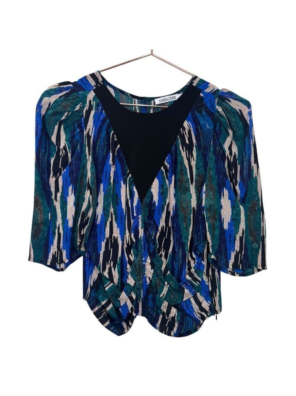 NEW Maria Cher Noia Abstract Silk Blouse Size Large